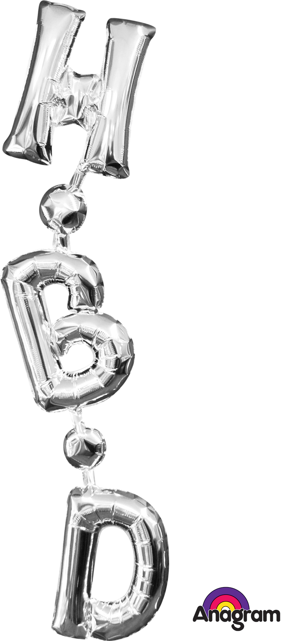 Hbd Silver Vertical Xl Balloon S55 - Hbd Vertical (960x2100), Png Download