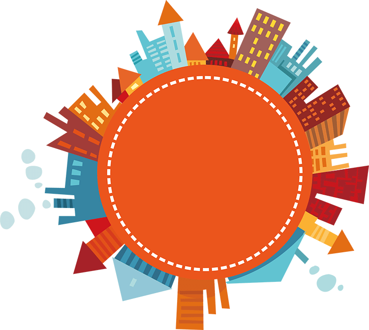 Dibujo Vectorial De Casas Y Edificios Alrededor De - Buy Local Infographic (750x671), Png Download