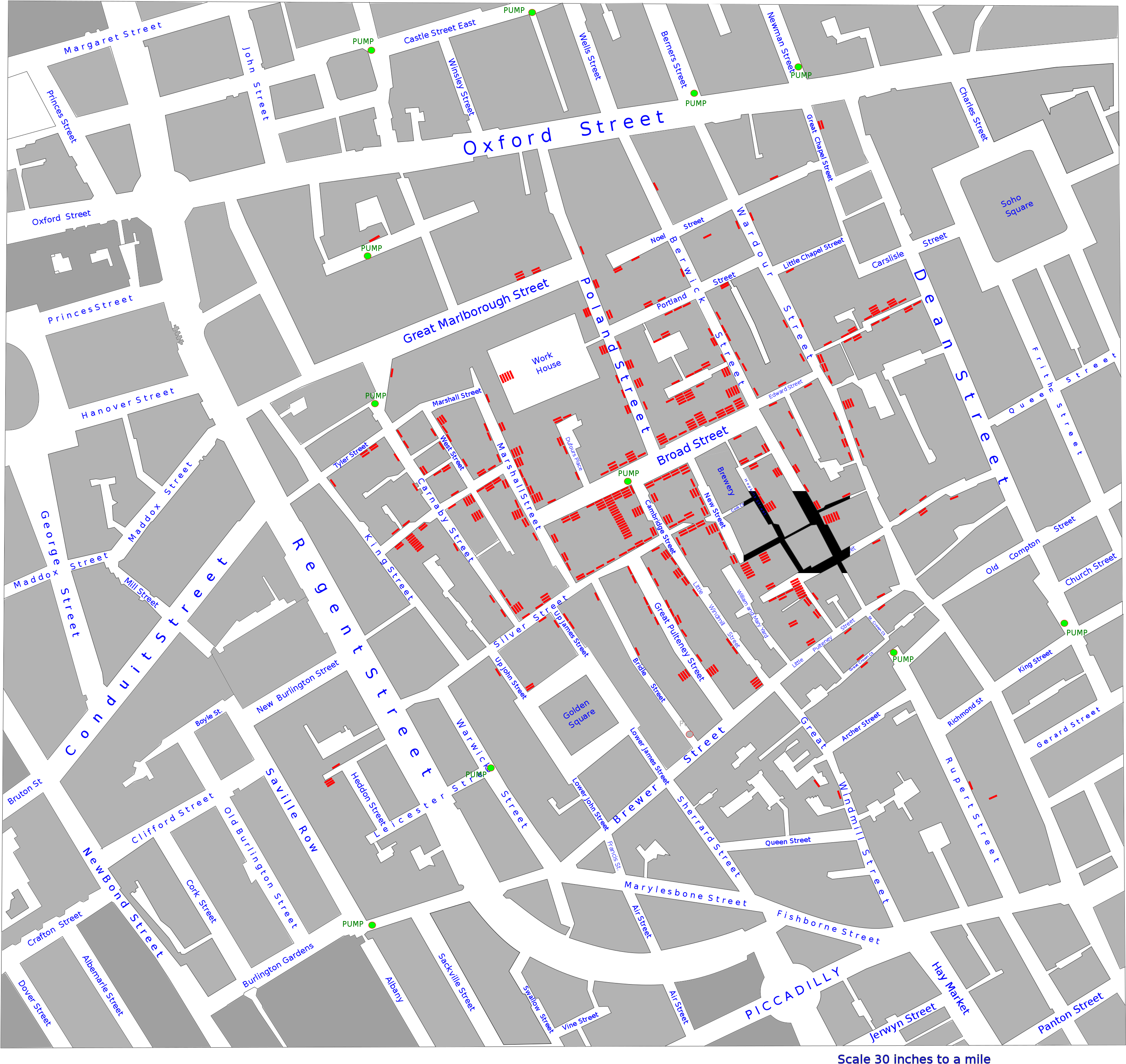 John Snow Cholera Map - Art (3045x2840), Png Download