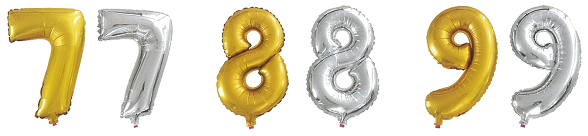 Metallic Silver Or Gold Numeric - Balão De Alumínio Número 8, 35 Cm (1470x392), Png Download