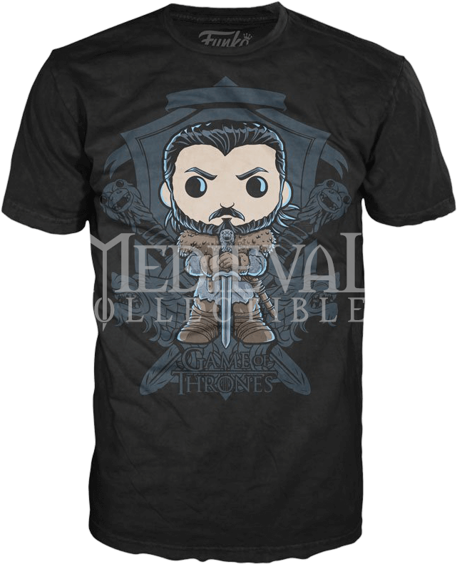 John Snow Crest Pop T-shirt - Jon Snow Funko Shirt (790x790), Png Download