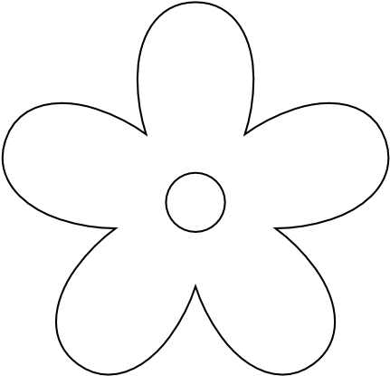 Clipart 5 Petal Flower Collection - White Flower Silhouette Png (444x440), Png Download