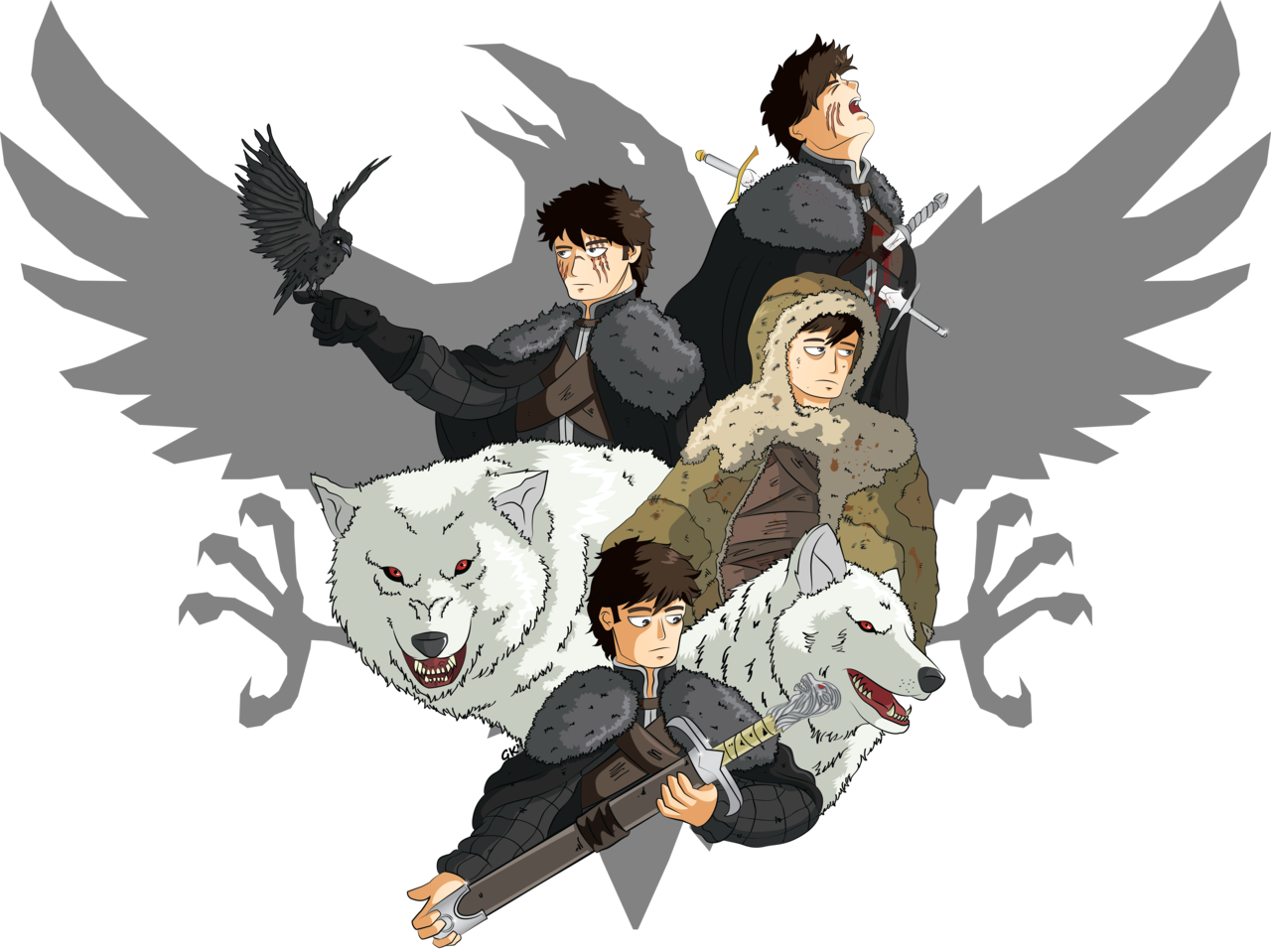 The Evolution Of Jon Snow - Jon Snow Art Png (1280x959), Png Download