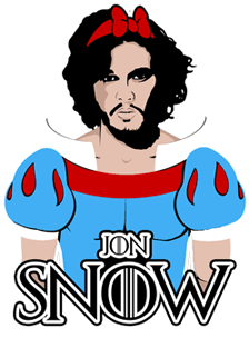 משחקי הכס חולצה מודפסת "john Snow White" - Cartoon (870x1110), Png Download