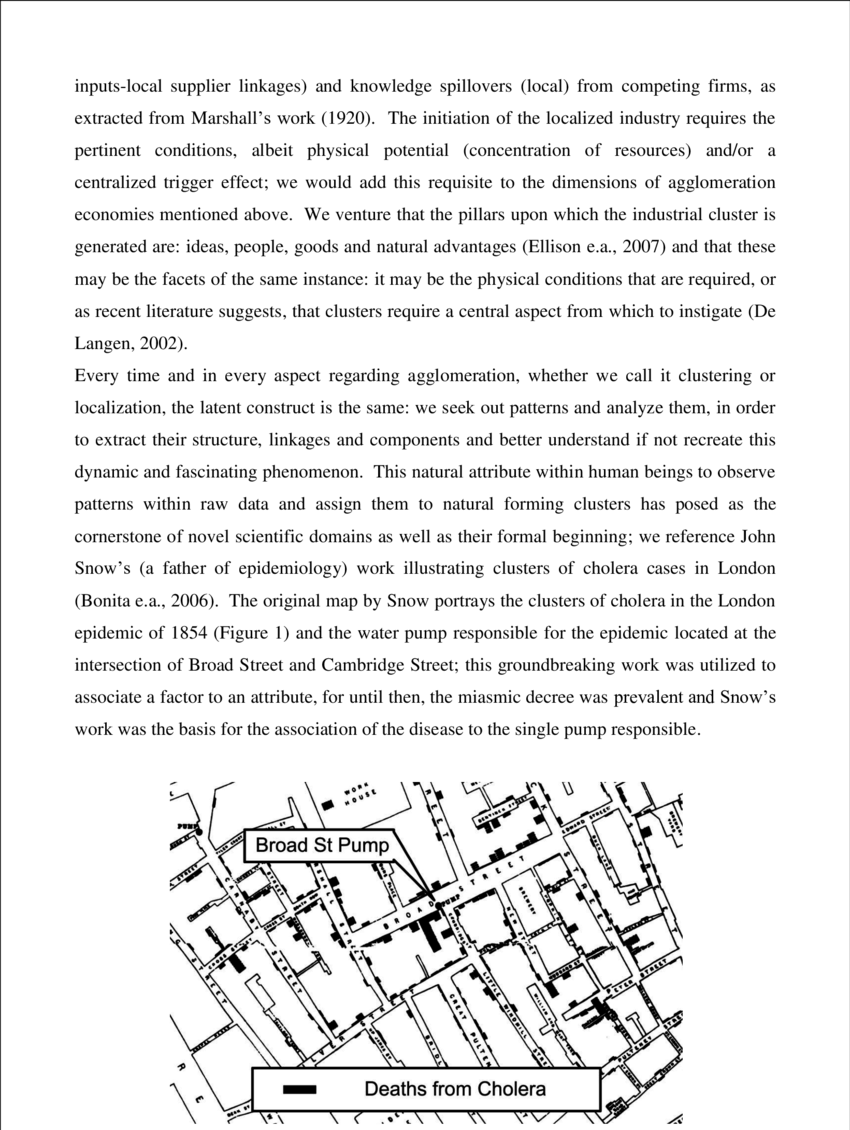 The 1954 Drawing Of Cholera Clusters - John Snow Ghost Map Mousepad (850x1130), Png Download