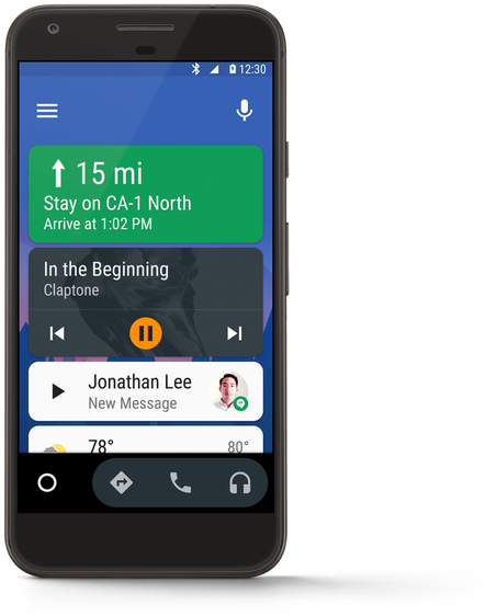 Graphic Black And White Library Auto Comes To Phones - Android Auto (678x685), Png Download