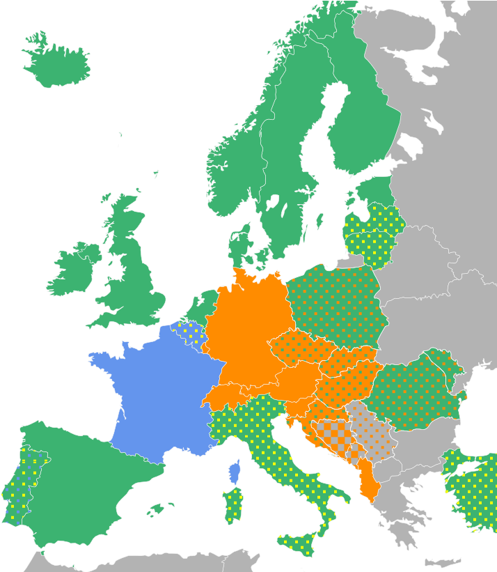 Latin Keyboard Layouts By Country In Europe Map - Country In The Heart Of Europe (541x599), Png Download