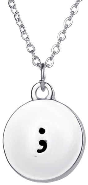 Semicolon Pendant Necklace - Necklace (749x651), Png Download