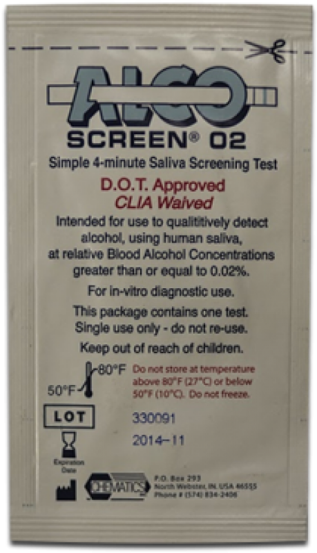 Alco Screen 02 Saliva Alcohol Screening Test Multi - Chematics 9102 Alco-screen 02 Dot - Saliva Alcohol (766x1000), Png Download