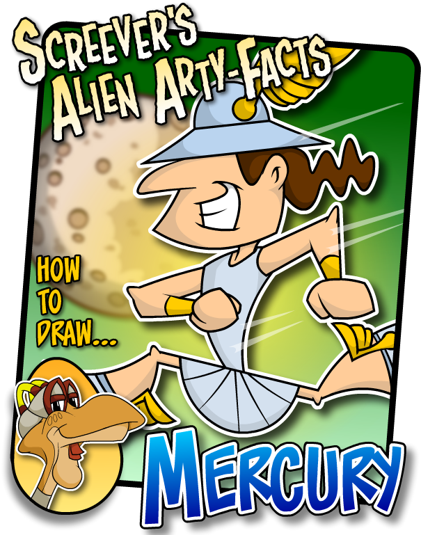 Learn How To Draw A Cartoon Version Of The Roman God - Planet (612x792), Png Download