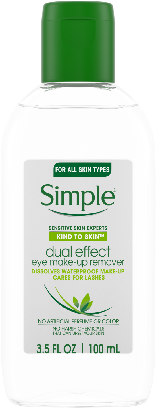 Simple Kind To Skin Dual Effect Eye Make Up Remover - Simple Cleansing Water, Micellar - 13.5 Fl Oz (1500x1500), Png Download