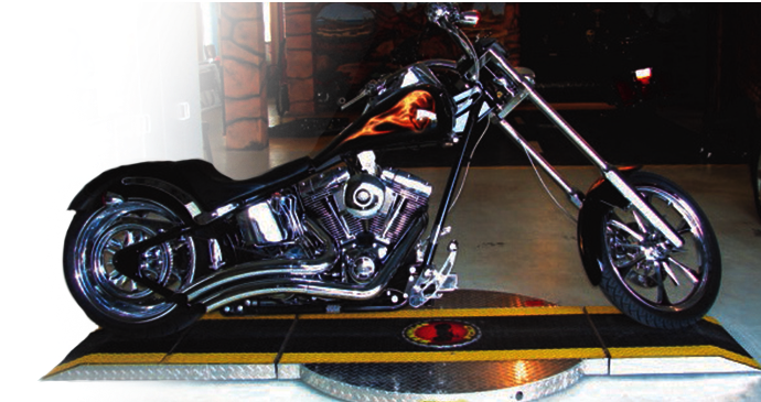 Custom Motorcycle Turntable - Motorcycle Lazy Susan (787x376), Png Download