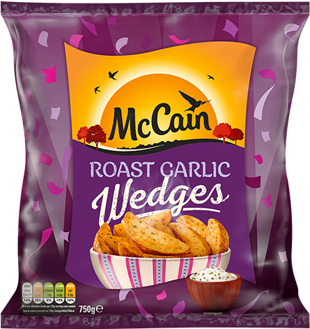 Roasted Garlic Wedges - Mccain Roast Garlic Wedges Frozen (500x500), Png Download