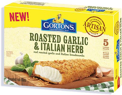 Artisan Roastedgarlic - Garlic And Herb Fish Fillet Gorton's (420x420), Png Download