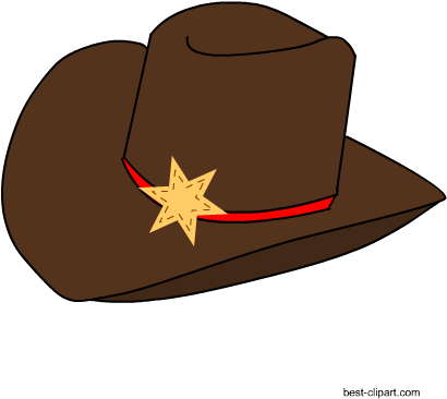 Western Cowboy Sherrf's Hat Free Clip Art - Cowboy (450x450), Png Download