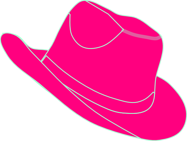Pink Cowgirl Hat Clip Art At - Hat (600x452), Png Download