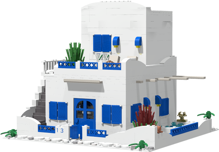 3 - Greece House Png (800x600), Png Download