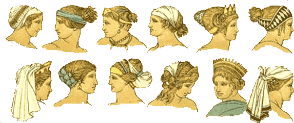Helen Of Troy - Ancient Rome Women Hairstyles (592x240), Png Download