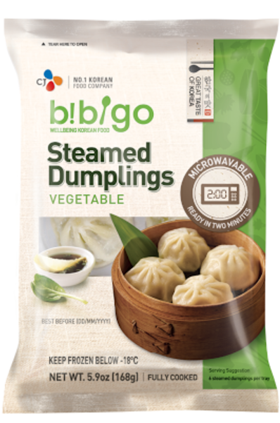 Bibigo Veggie Steamed Dumplings - Cj Bibigo Cooked White Rice 210g (600x600), Png Download