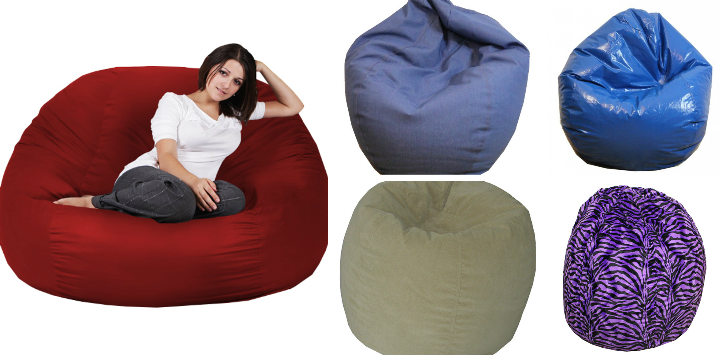 The Bean Bag Chair Outlet - King Beany - Denim Bean Bag Chairs - Denim - Small (2400x1200), Png Download