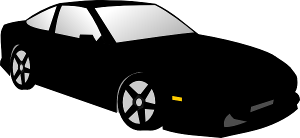 Falling Debris Clipart - Clip Art Black Car (600x276), Png Download
