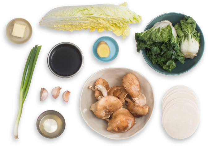 Shiitake Mushroom & Cabbage Dumplings With Garlic-roasted - Shiitake (700x477), Png Download