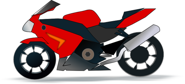 Motorcycle Clipart Red - Motorbike Clip Art (600x274), Png Download