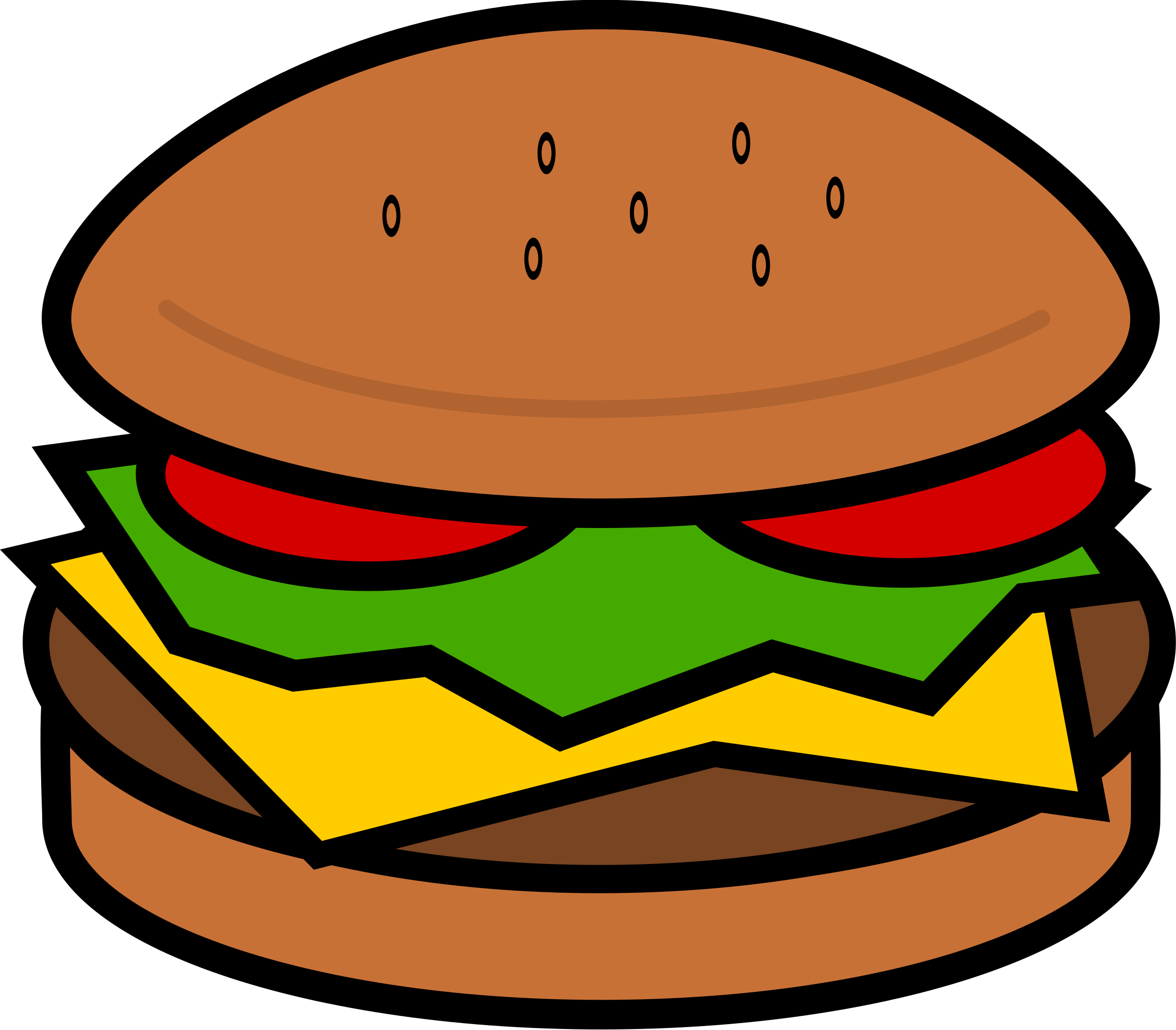 Clipart Images Hamburger - Hamburger Clip Art (800x701), Png Download