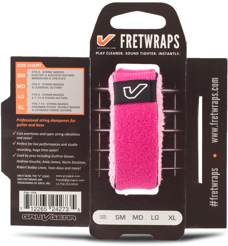 Fretwraps™ String Muters - Gruv Gear Fretwraps Hd Individual String Muter Pink (1000x1000), Png Download