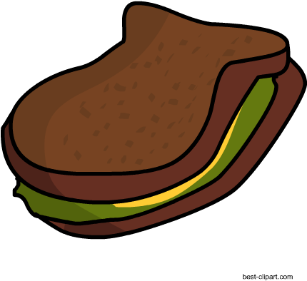 Free Brown Bread And Lettuce Sandwich Free Clip Art - Lettuce Sandwich (450x450), Png Download
