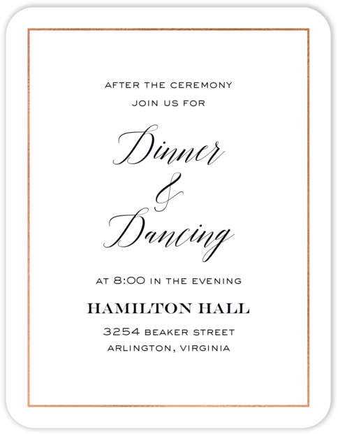 Boxed Blooms Foil Pressed Reception Card - Calligraphy (620x766), Png Download