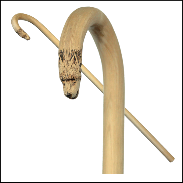 Wolf Head Horn On Pure Hickory Heartwood - Horn (600x600), Png Download
