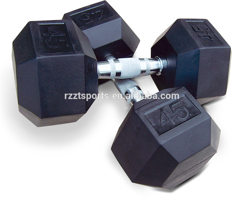 Premium Rubber Octagon Dumbbells - Intek Strength Rubber Cast Hexagon Dumbbell Pair (1000x860), Png Download