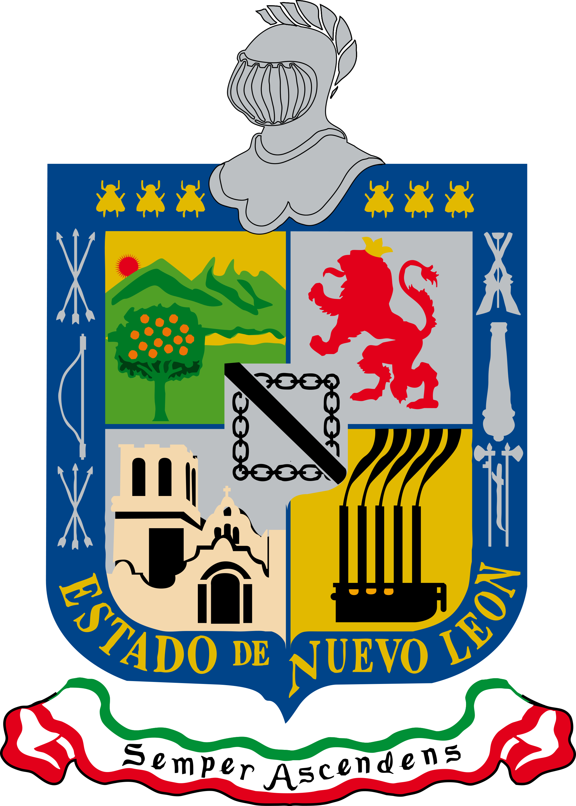Nuevo León - Escudo Del Estado De Nuevo Leon (2000x2800), Png Download