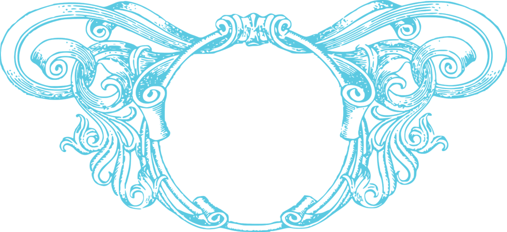 Aqua Border Frame Png Photo - Blue Vintage Border Png (1024x470), Png Download