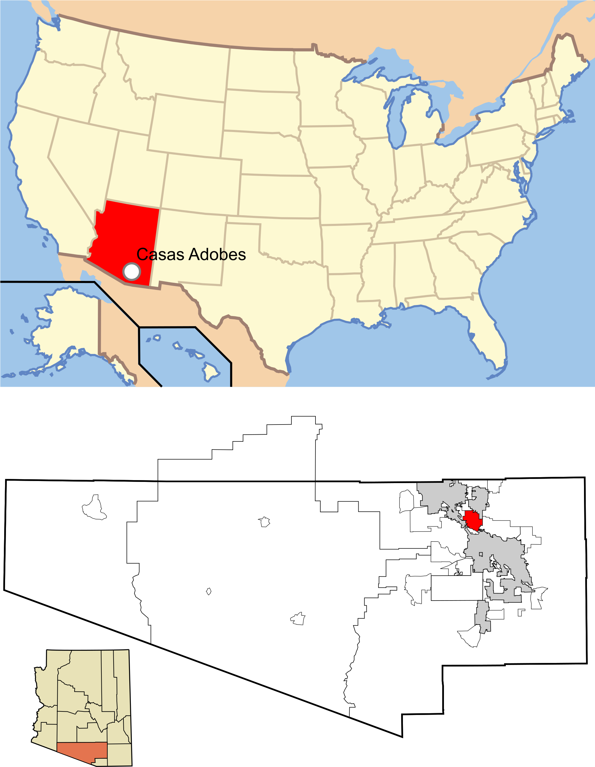 2000px Pima County Arizona Usa Casas Adobes Highlighted (2000x2645), Png Download