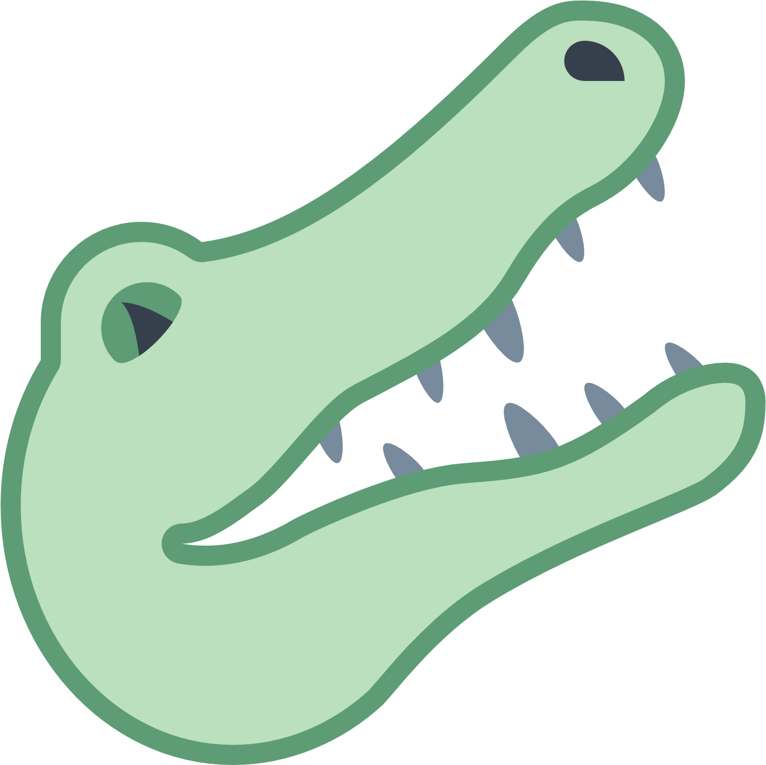 Alligator Icon Free Download At Icons8 - Alligator Head Drawing Easy (1600x1600), Png Download