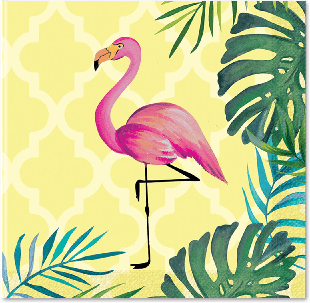 Tropical Flamingo Beverage Napkins - Imagens Png Flamingo Tropical (1200x1200), Png Download
