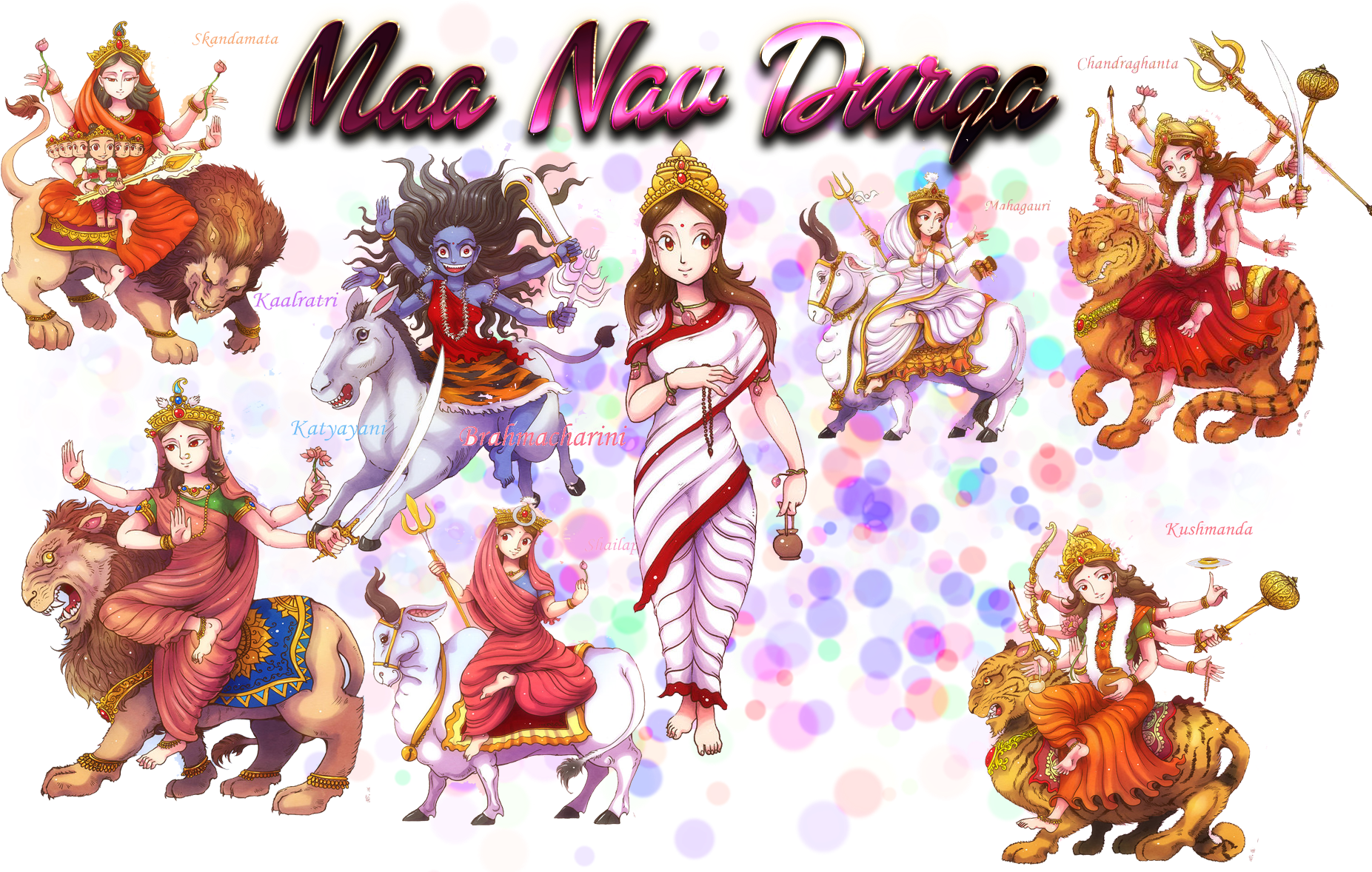 Nav Durga Png (1920x1200), Png Download
