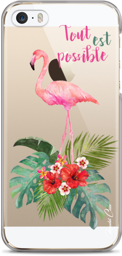 Coque Iphone 5c Tropical Watercolor Flamingo - Coque Iphone 5c Licorne (1230x900), Png Download