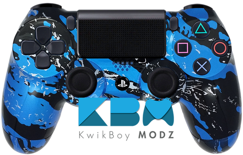 Blue Splatter Custom Ps4 Controller - Purple Camo Ps4 Controller (500x319), Png Download