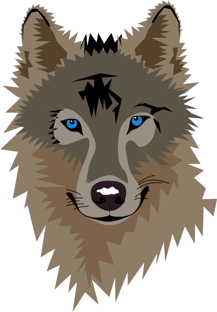 Cartoon wolf face clipart. Free download transparent .PNG