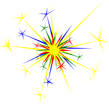 Fireworks Explosion Firecracker Sparkling - Sparks Clipart (355x340), Png Download