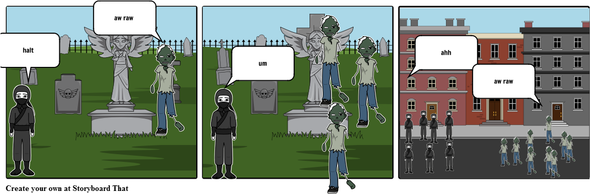 Zombie - Cartoon (1164x385), Png Download
