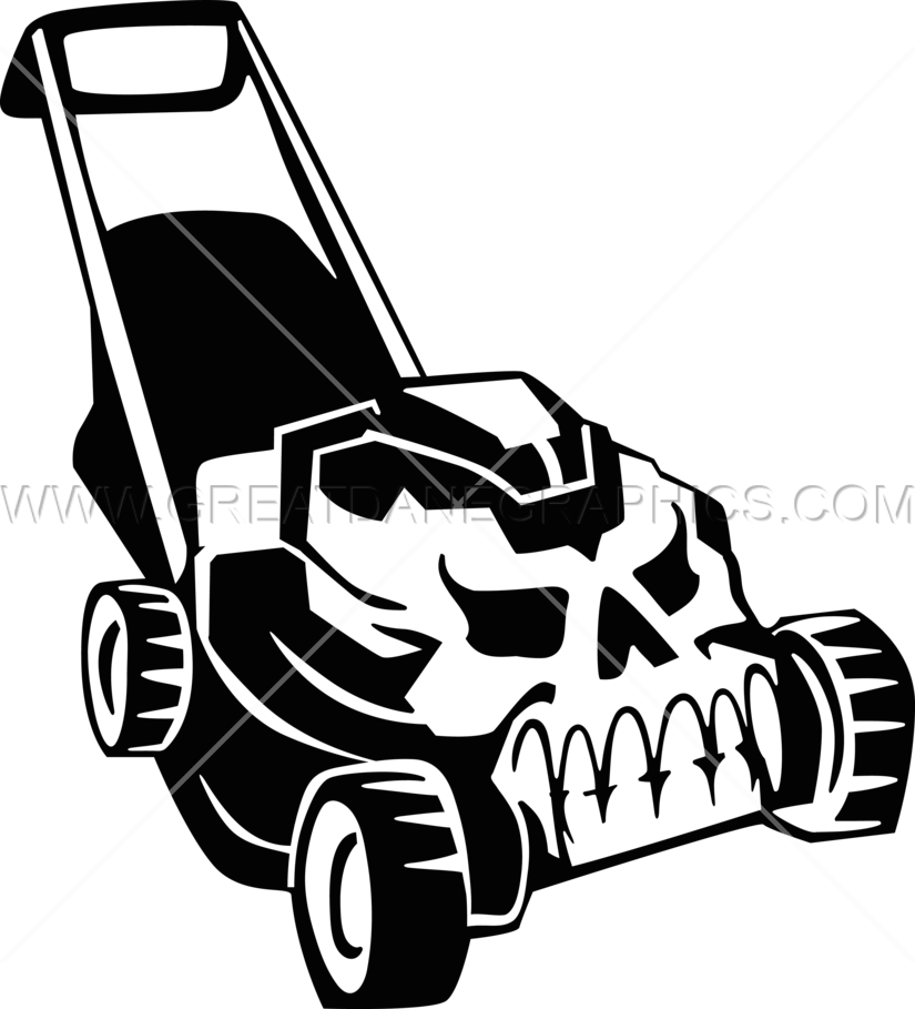 Skull Lawn Mower - Graphic Lawnmower Png (825x909), Png Download