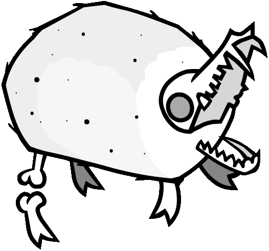 Snarling Hungry Sheep - Undead Sheep (526x491), Png Download