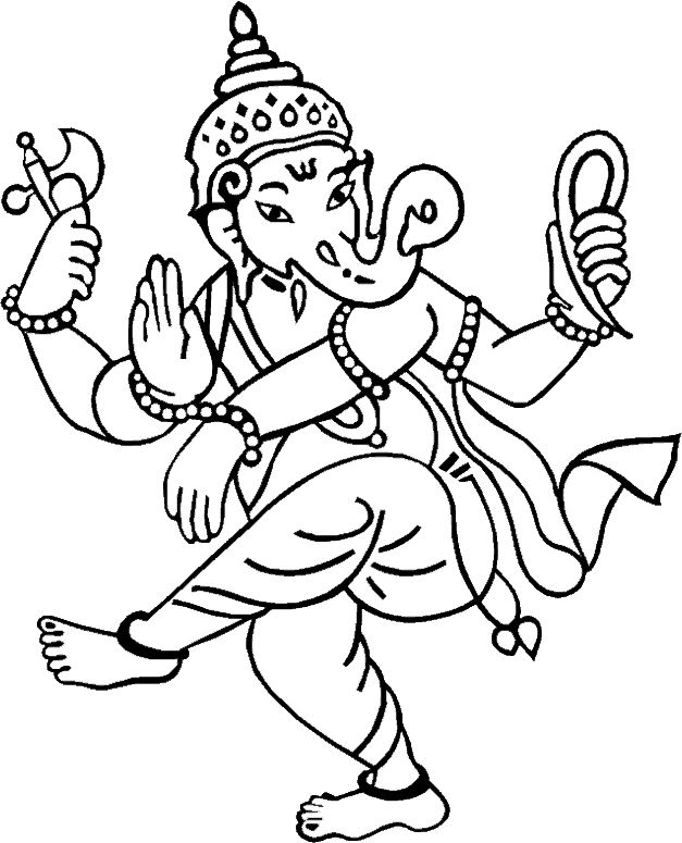 Clip Art Images Ganesh - Drawing Of Any Festival (627x775), Png Download