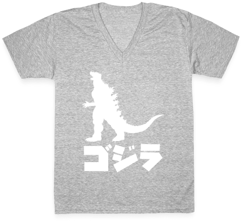 Godzilla V-neck Tee Shirt - Dolce And Gabbana Parody Shirt (484x484), Png Download