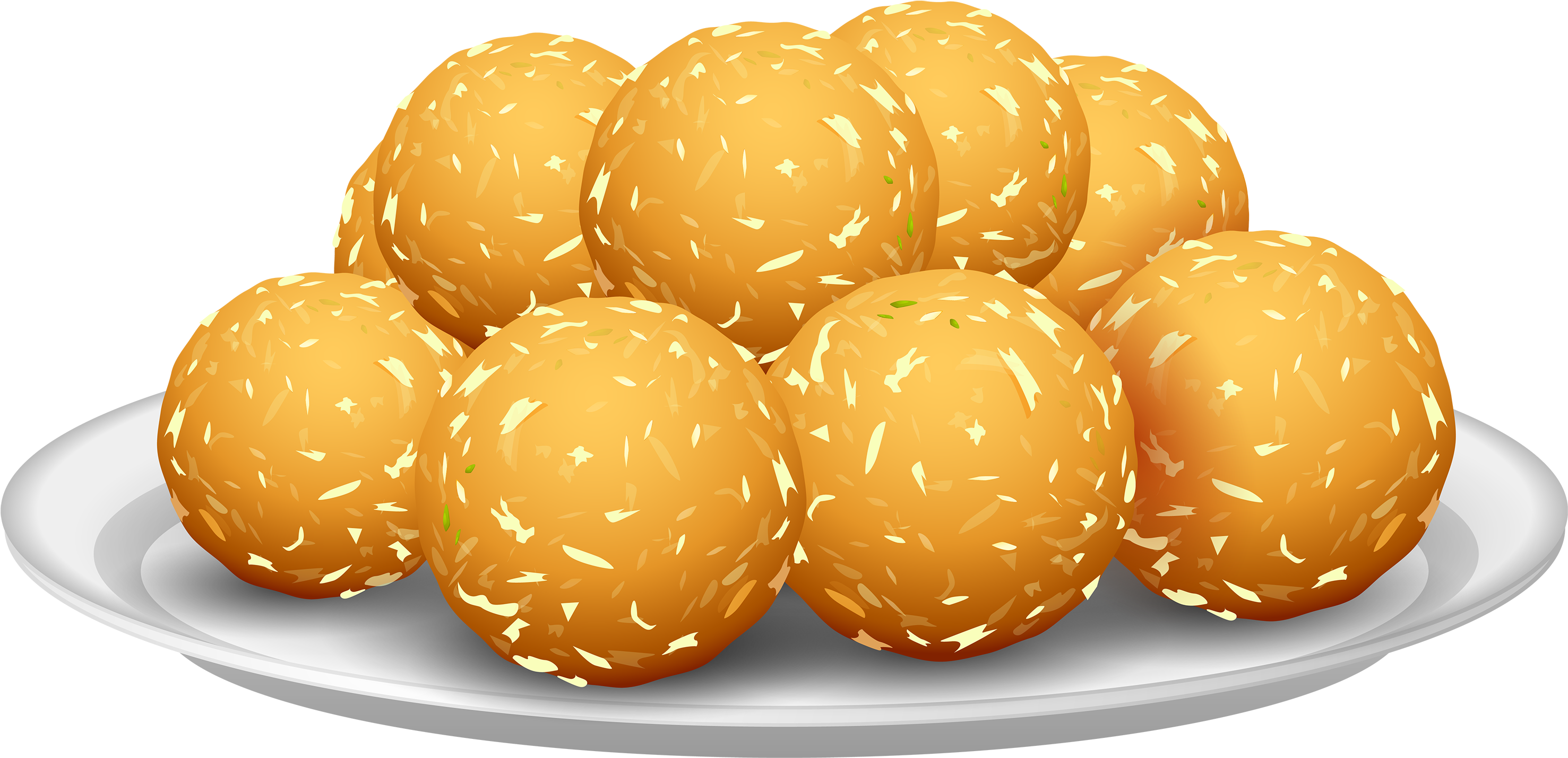 Potato Croquettes Png Clipart - Food Balls Clipart (3000x1480), Png Download