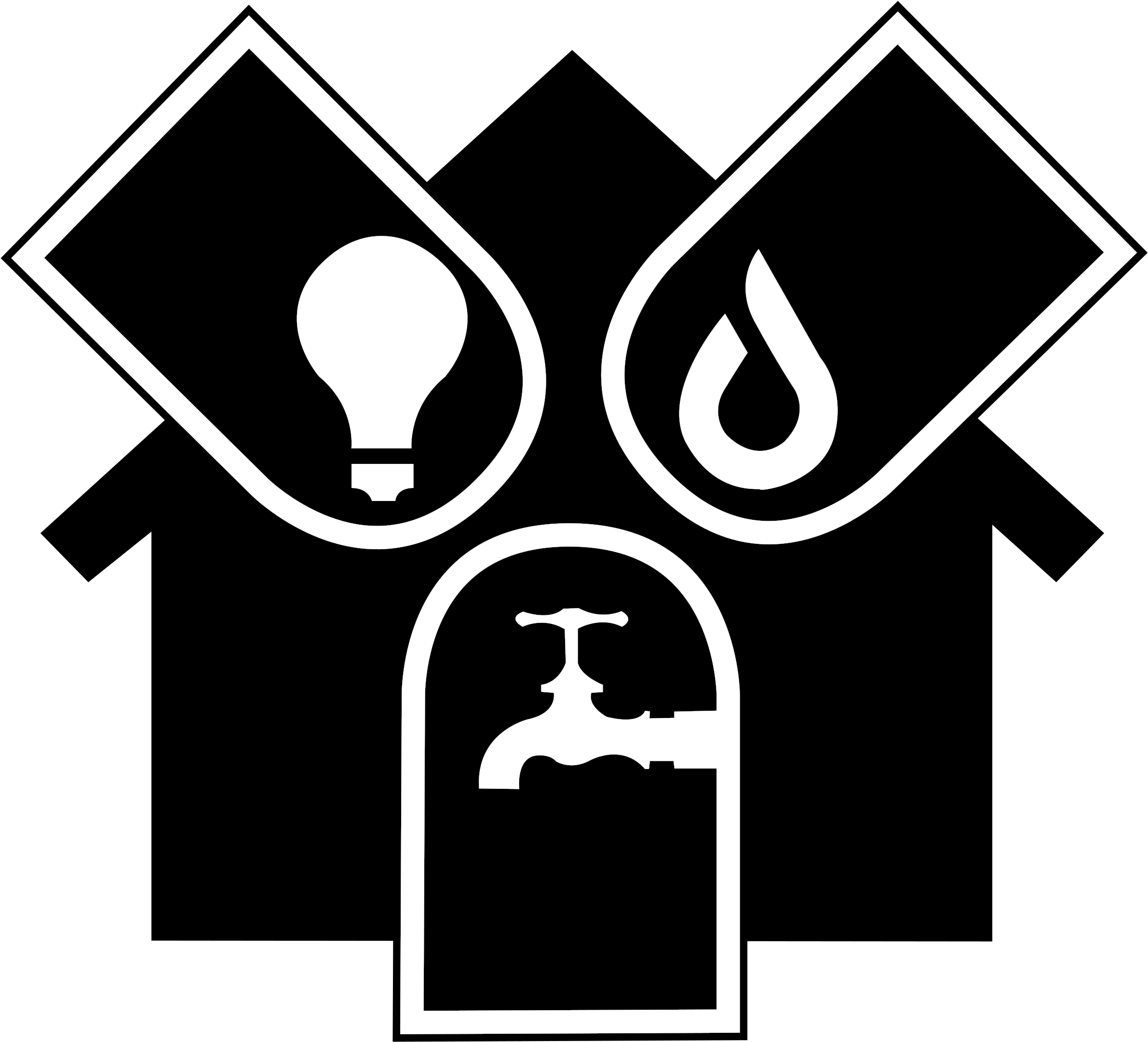 Electricity Computer Icons Gas Water Download - Water Gas Electric Icon (373x340), Png Download